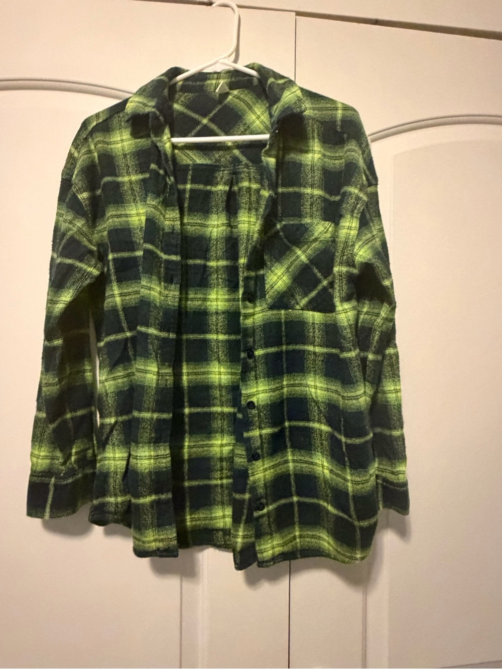 bp Neon Green & Black Plaid Button-Down Shirt